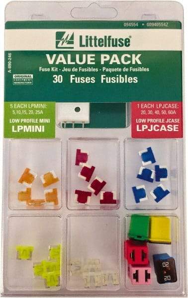 Littelfuse - Fuse Service Kits Compatible Fuse Class: ATO Includes: 5 each Low Profile Mini and 1 each Low Profile JCase of 5, 10, 15, 20, 25, 30, 40, 50, and 60 amps - Caliber Tooling