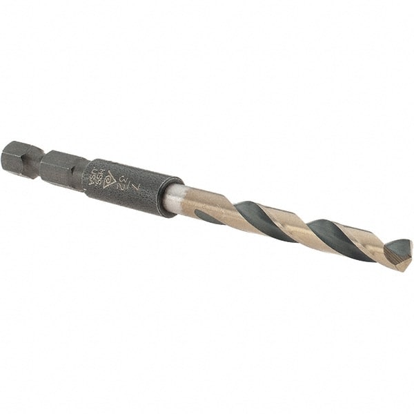 Made in USA - 7/32" High Speed Steel, 135° Point, Hex Shank Maintenance Drill Bit - Caliber Tooling