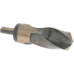 Made in USA - 1-3/8" High Speed Steel, 118° Point, Round with Flats Shank Maintenance Drill Bit - Caliber Tooling