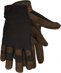 MCR Safety - Size 2XL Cowhide General Protection Work Gloves - For General Purpose, Uncoated, Hook & Loop Cuff, Brown/Black, Paired - Caliber Tooling