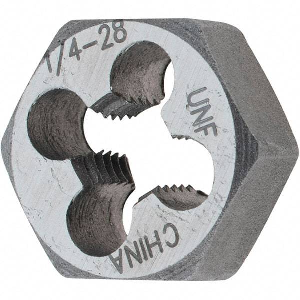 Import - Hex Rethreading Dies   Thread Size: 1/4-28    Hex Size (Inch): 19/32 - Exact Industrial Supply