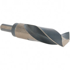 Made in USA - 63/64" High Speed Steel, 135° Point, Round with Flats Shank Maintenance Drill Bit - Caliber Tooling