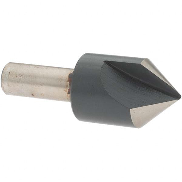 1″ Head Diam, 1/2″ Shank Diam, 1 Flute 82° High Speed Steel Countersink 2-3/4″ OAL