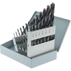 Import - 1/16 to 1/2", 118° Point, Oxide Finish, High Speed Steel Jobber Length Drill Bit Set - Caliber Tooling