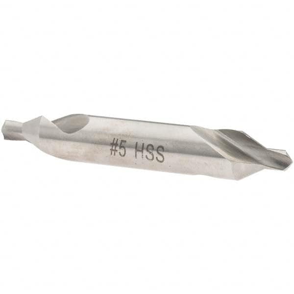 Value Collection - #5 Plain Cut 60° Incl Angle High Speed Steel Combo Drill & Countersink - Caliber Tooling