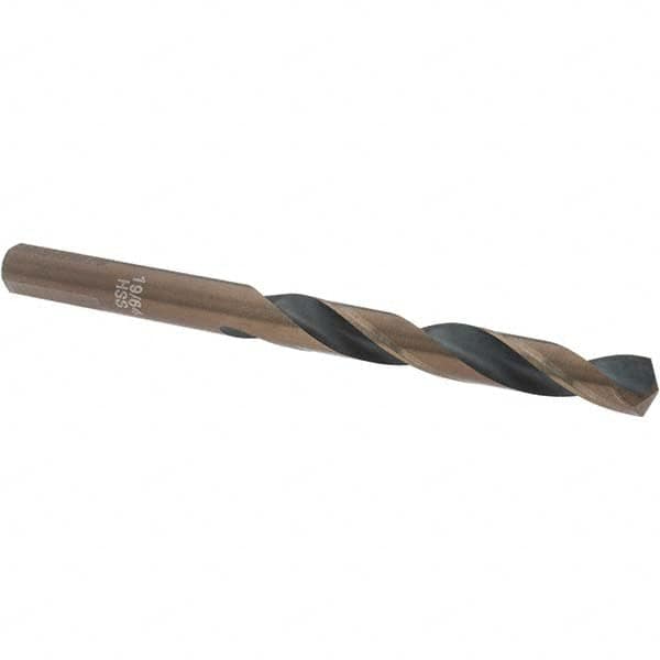 Import - 19/64" High Speed Steel, 135° Point, Round with Flats Shank Maintenance Drill Bit - Caliber Tooling