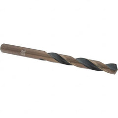 Import - 19/64" High Speed Steel, 135° Point, Round with Flats Shank Maintenance Drill Bit - Caliber Tooling