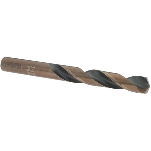 Import - 7/16" High Speed Steel, 135° Point, Round with Flats Shank Maintenance Drill Bit - Caliber Tooling