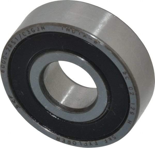 SKF - 10mm Bore Diam, 26mm OD, Double Seal Deep Groove Radial Ball Bearing - 8mm Wide, 1 Row, Round Bore, 1,960 Nm Static Capacity, 4,750 Nm Dynamic Capacity - Caliber Tooling