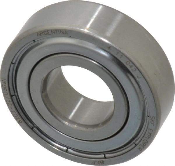 SKF - 17mm Bore Diam, 40mm OD, Double Shield Deep Groove Radial Ball Bearing - 12mm Wide, 1 Row, Round Bore, 4,750 Nm Static Capacity, 9,950 Nm Dynamic Capacity - Caliber Tooling