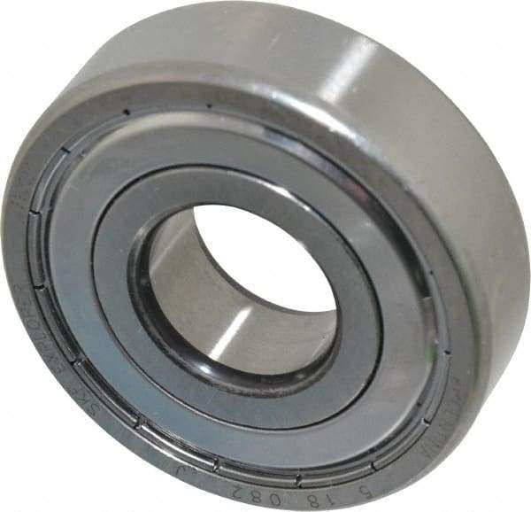 SKF - 20mm Bore Diam, 52mm OD, Double Shield Deep Groove Radial Ball Bearing - 15mm Wide, 1 Row, Round Bore, 7,800 Nm Static Capacity, 16,800 Nm Dynamic Capacity - Caliber Tooling