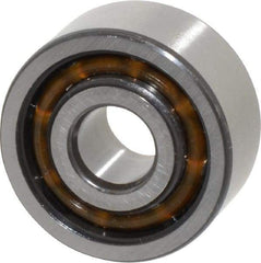 SKF - 10mm Bore Diam, 30mm OD, Open Angular Contact Radial Ball Bearing - 14mm Wide, 2 Rows, Round Bore, 4,300 Lb Static Capacity, 7,610 Lb Dynamic Capacity - Caliber Tooling