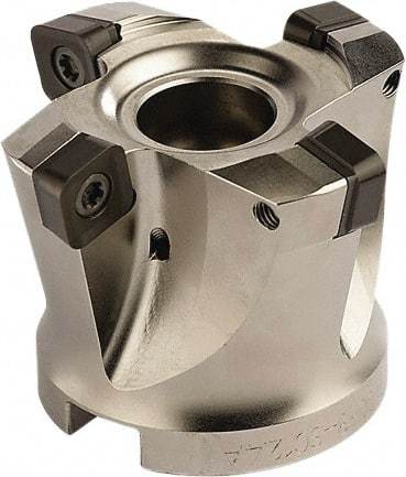 Seco - 6 Inserts, 3.1496" Cutter Diam, 0.0787" Max Depth of Cut, Indexable High-Feed Face Mill - 1.063" Arbor Hole Diam, 0.4882" Keyway Width, 1.9685" High, SCE.. 1206.. Inserts - Caliber Tooling