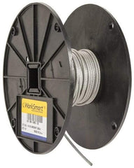 Value Collection - 1/8" x 3/32" Diam, Aircraft Cable - 920 Lb Breaking Strength, 7 x 7 Strand Core, Vinyl Coating - Caliber Tooling