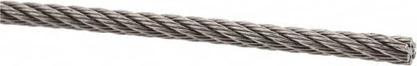 Value Collection - 1/8" Diam, Aircraft Cable - 1,700 Lb Breaking Strength, 7 x 7 Strand Core - Caliber Tooling