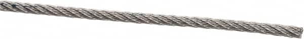 Value Collection - 1/16" Diam, Aircraft Cable - 480 Lb Breaking Strength, 7 x 7 Strand Core - Caliber Tooling