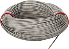 Value Collection - 1/16" Diam, Aircraft Cable - 480 Lb Breaking Strength, 7 x 7 Strand Core - Caliber Tooling