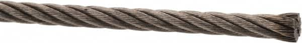 Value Collection - 3/16" Diam, Aircraft Cable - 3,700 Lb Breaking Strength, 7 x 19 Strand Core - Caliber Tooling