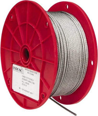 Value Collection - 1/8" Diam, Aircraft Cable - 1,760 Lb Breaking Strength, 7 x 19 Strand Core - Caliber Tooling