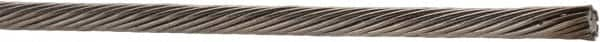 Value Collection - 3/32" Diam, Aircraft Cable - 1,200 Lb Breaking Strength, 1 x 19 Single Strand - Caliber Tooling