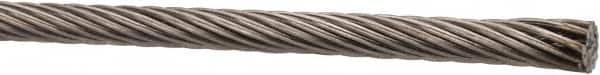 Value Collection - 3/16" Diam, Aircraft Cable - 4,700 Lb Breaking Strength, 1 x 19 Single Strand - Caliber Tooling