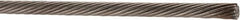 Value Collection - 1/8" Diam, Aircraft Cable - 2,100 Lb Breaking Strength, 1 x 19 Single Strand - Caliber Tooling