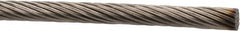 Value Collection - 1/4" Diam, Aircraft Cable - 8,200 Lb Breaking Strength, 1 x 19 Single Strand - Caliber Tooling