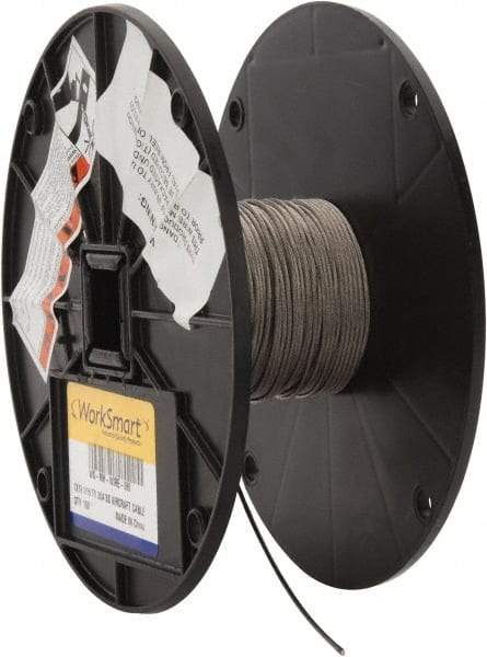 Value Collection - 1/16" Diam, Aircraft Cable - 500 Lb Breaking Strength, 1 x 19 Single Strand - Caliber Tooling