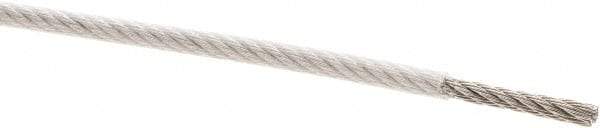 Value Collection - 1/8" x 3/32" Diam, Aircraft Cable - 920 Lb Breaking Strength, 7 x 7 Strand Core, Nylon Coating - Caliber Tooling