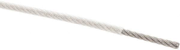 Value Collection - 1/8" x 3/32" Diam, Aircraft Cable - 920 Lb Breaking Strength, 7 x 7 Strand Core, Nylon Coating - Caliber Tooling