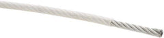 Value Collection - 5/16" x 1/4" Diam, Aircraft Cable - 7,000 Lb Breaking Strength, 7 x 19 Strand Core, Nylon Coating - Caliber Tooling