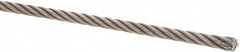 Value Collection - 1/4" Diam, Steel Wire Rope - 5,300 Lb Breaking Strength, 6 x 19 IWRC - Caliber Tooling