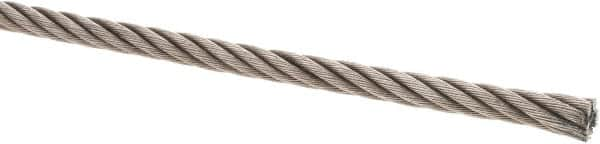 Value Collection - 1/4" Diam, Steel Wire Rope - 5,300 Lb Breaking Strength, 6 x 37 IWRC - Caliber Tooling