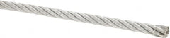 Value Collection - 5/16" Diam, Galvanized Steel Wire Rope - 9,800 Lb Breaking Strength, 7 x 19 Strand Core - Caliber Tooling