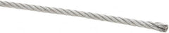 Value Collection - 3/16" Diam, Galvanized Steel Wire Rope - 4,200 Lb Breaking Strength, 7 x 19 Strand Core - Caliber Tooling