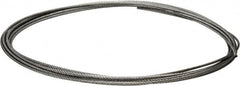 Value Collection - 1/4" Diam, Galvanized Steel Wire Rope - 7,000 Lb Breaking Strength, 7 x 19 Strand Core - Caliber Tooling