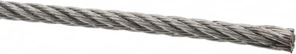 Value Collection - 5/32" Diam, Aircraft Cable - 2,600 Lb Breaking Strength, 7 x 7 Strand Core - Caliber Tooling