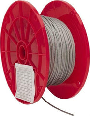 Value Collection - 3/32" Diam, Aircraft Cable - 920 Lb Breaking Strength, 7 x 7 Strand Core - Caliber Tooling