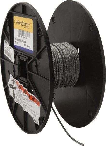 Value Collection - 3/32" Diam, Aircraft Cable - 920 Lb Breaking Strength, 7 x 7 Strand Core - Caliber Tooling