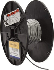 Value Collection - 1/8" Diam, Aircraft Cable - 1,700 Lb Breaking Strength, 7 x 7 Strand Core - Caliber Tooling