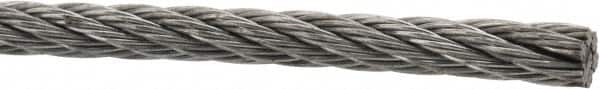 Value Collection - 1/4" Diam, Aircraft Cable - 6,100 Lb Breaking Strength, 7 x 7 Strand Core - Caliber Tooling