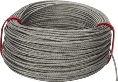 Value Collection - 1/16" Diam, Aircraft Cable - 480 Lb Breaking Strength, 7 x 7 Strand Core - Caliber Tooling