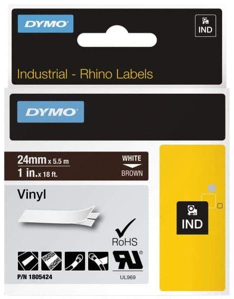 Dymo - 1" Wide x 216" Long, Brown Vinyl Label Printer Cartridge - For RHINO 6000, 6500 - Caliber Tooling