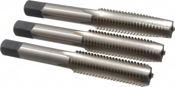 Cleveland - M12x1.75, 4 Flute, Bottoming, Plug & Taper, Bright Finish, High Speed Steel Tap Set - Right Hand Cut, 1.66" Thread Length, Series 1004 - Caliber Tooling