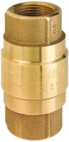 Strataflo - 2" Brass Check Valve - Inline, FNPT x FNPT, 200 WOG - Caliber Tooling