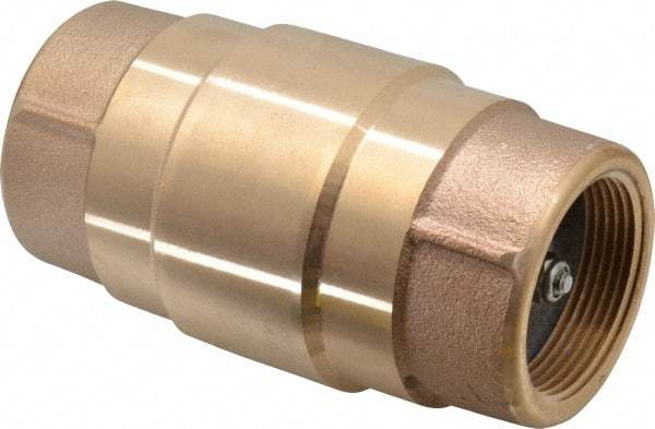 Strataflo - 1-1/2" Brass Check Valve - Inline, FNPT x FNPT, 200 WOG - Caliber Tooling