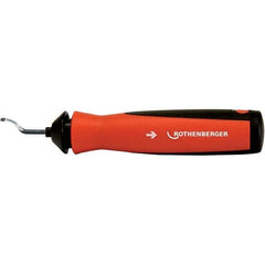 Rothenberger - Bi-Directional Hand Deburring Curved Tool - High Speed Steel Blade, 5" Blade Length, Hole Chamfering - Caliber Tooling