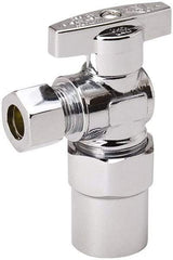 Value Collection - CPVC 1/2 Inlet, 125 Max psi, Chrome Finish, Brass Water Supply Stop Valve - 3/8 Compression Outlet, Angle, Chrome Handle, For Use with Any Water Supply Shut Off Application - Caliber Tooling