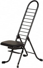 Vestil - 16-3/4" Wide x 21-1/4" Deep x 13" & 34" High, Steel Folding Chair with 1" Padded Seat - Black - Caliber Tooling