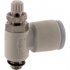 SMC PNEUMATICS - Speed & Flow Control Valves Valve Type: Flow Control Elbow Male Thread Size: 10-32 UNF - Caliber Tooling